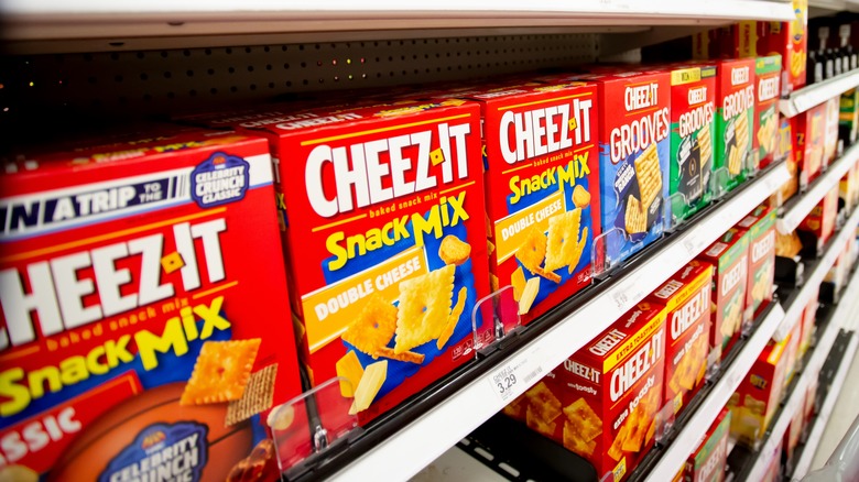 Cheez-Its selection at grocery store