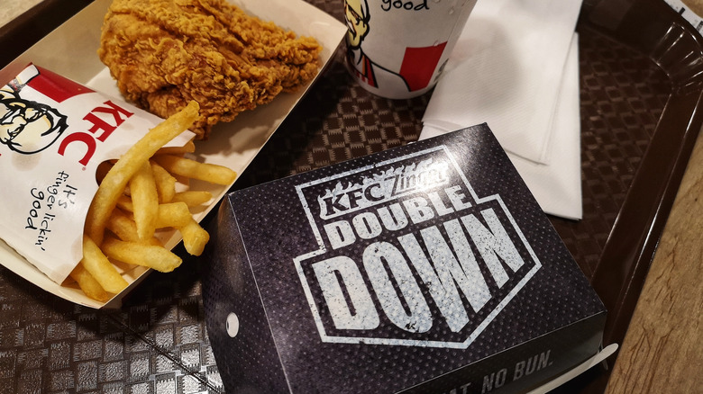 Double Down sandwich by container