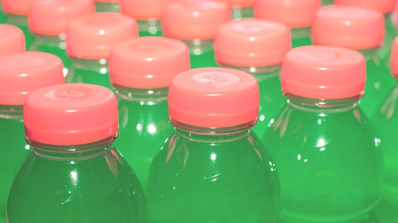 green Gatorade bottles