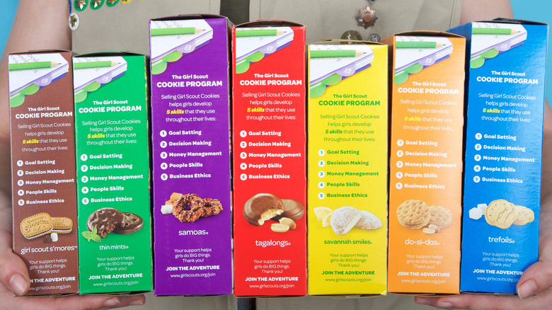 Girl scout cookie boxes