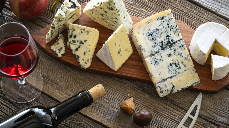 Cocktail cheeses on table