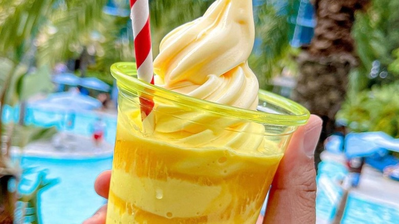 Cup of Dole Whip with Rum and straw