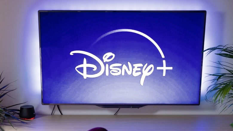 large tv with Disney+ logo
