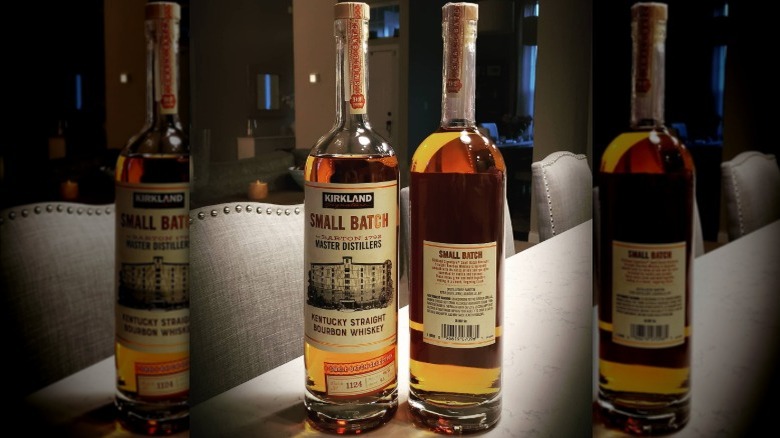 Two bottles of Kirkland Signature small batch bourbon