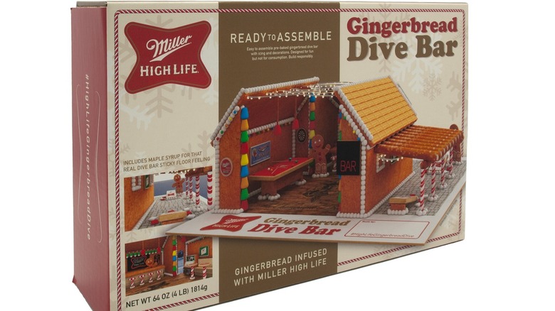 Miller High Life gingerbread dive bar kid on white background