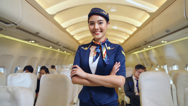 smiling flight attendant