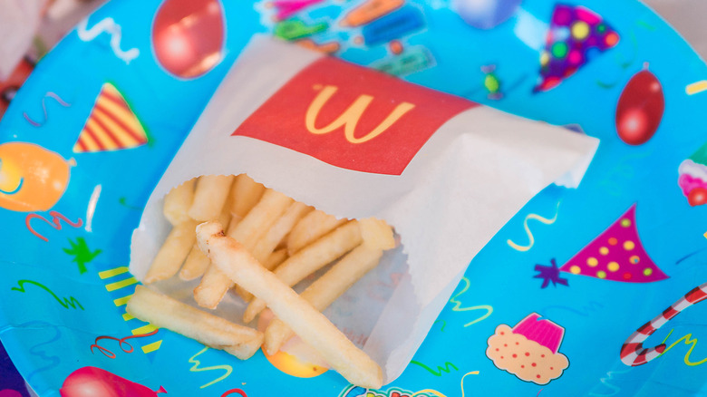 McDonald's fries on party plate