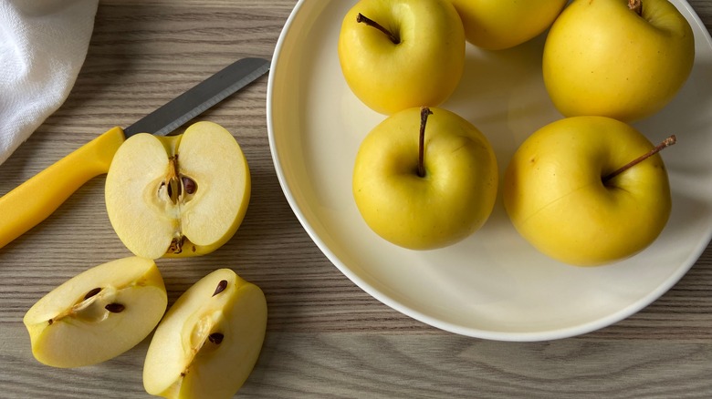 Sliced Opal apples