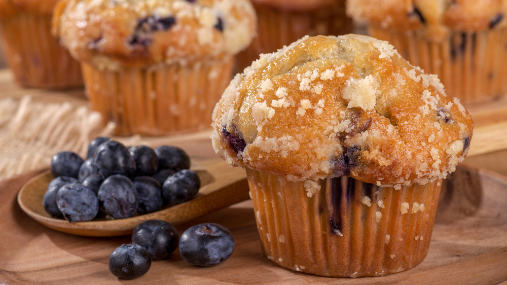 blueberries and moist blueberry muffins