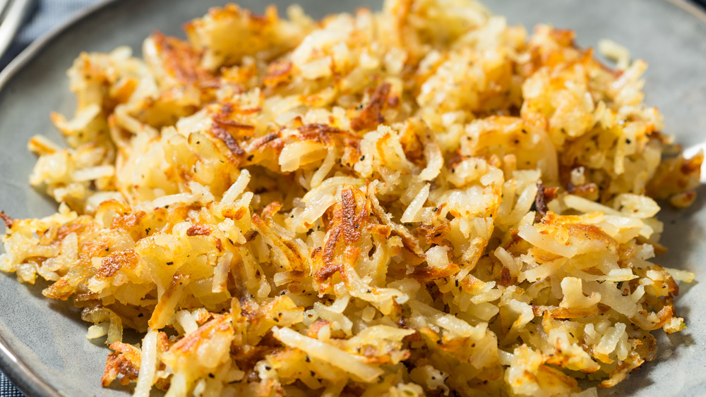 Crispy hash browns on a plate