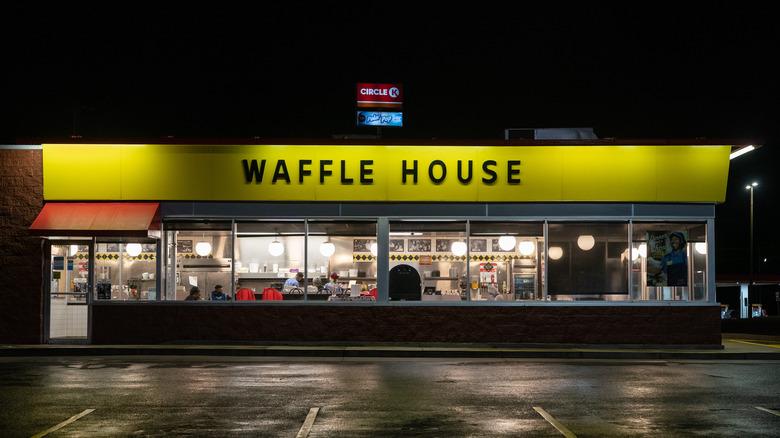 Waffle House restaurant at night