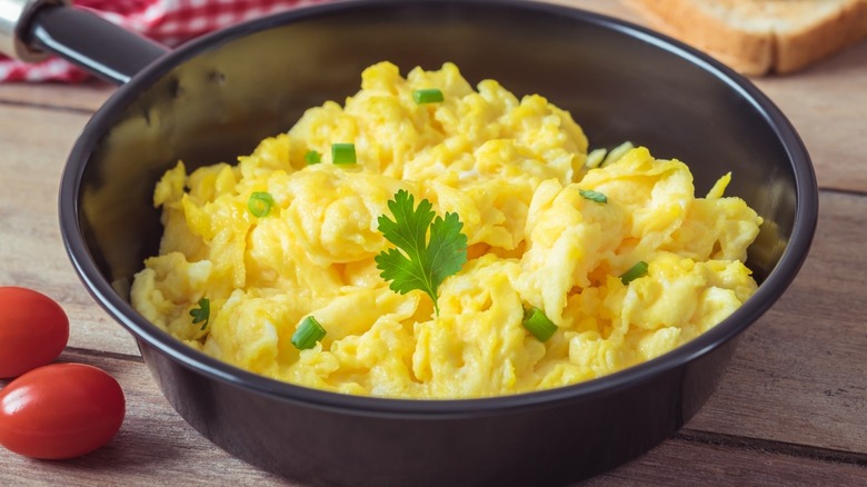 Bowl of scrambled eggs