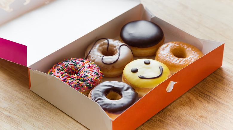 Open box of donuts