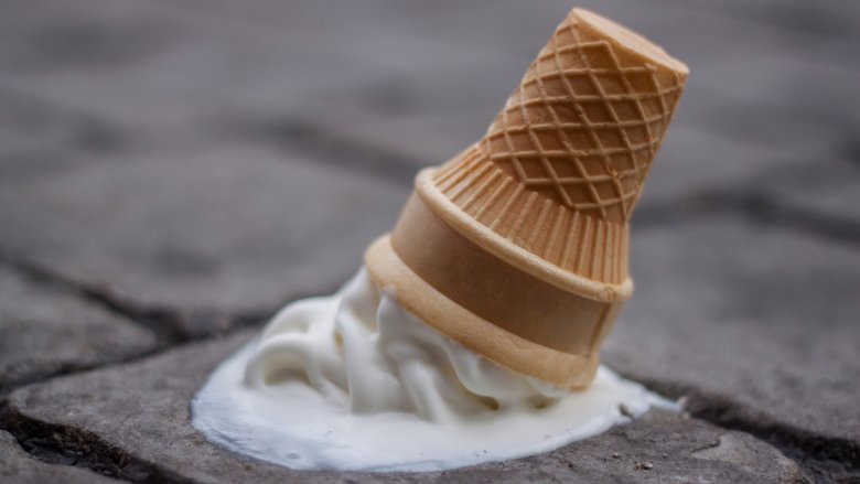 Dropped ice cream cone