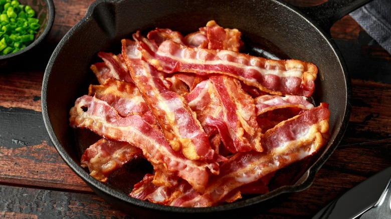 bacon in a black skillet