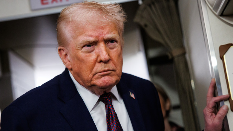 President Donald Trump aboard Air Force One