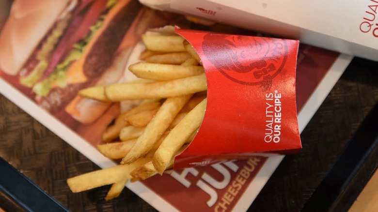 Wendy's french fries on tray