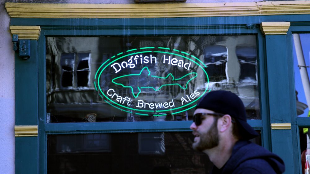 Neon Dogfish Head Brewery sign