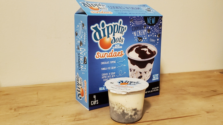 a package of Dippin' Dots ice cream cups