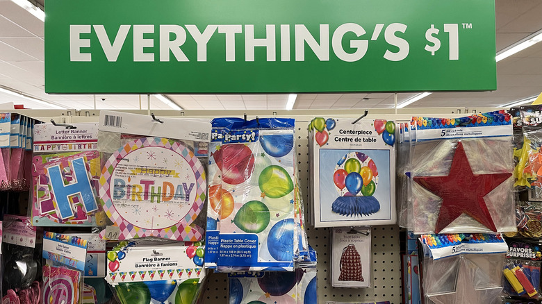 Dollar Tree party supply aisle