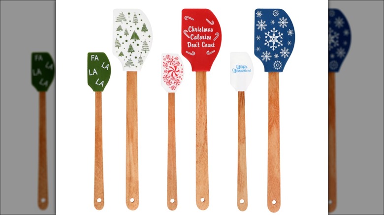 assortment of christmas themed spatulas