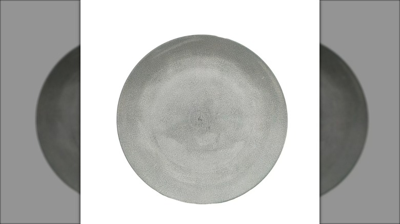 grey stoneware dinner plate