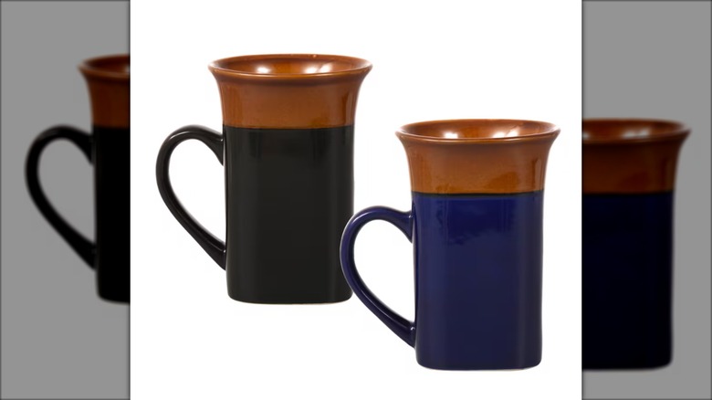 two dual tone coffee mugs