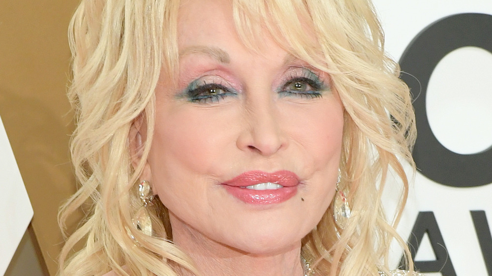Dolly Parton on CMS red carpet