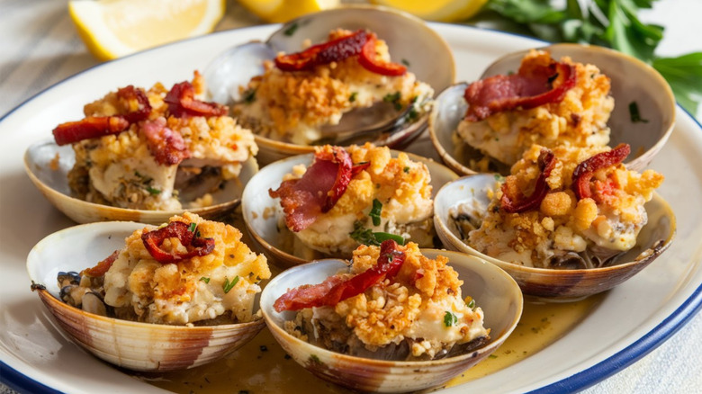 Plateful of clams casino