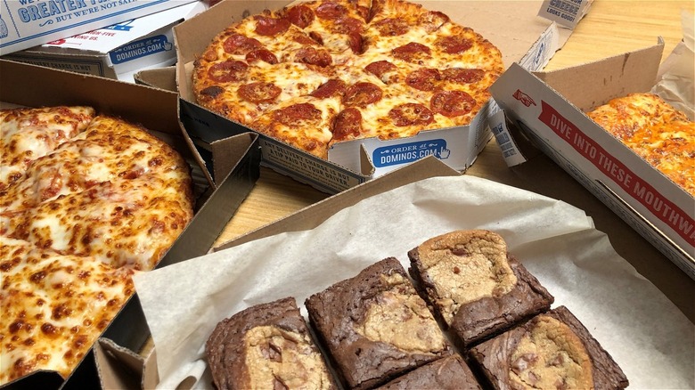 Domino's Pizzas and brownies