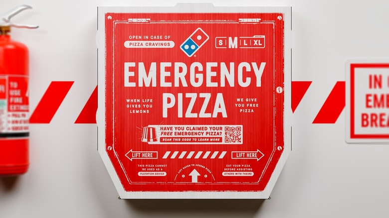Domino's free emergency pizza box