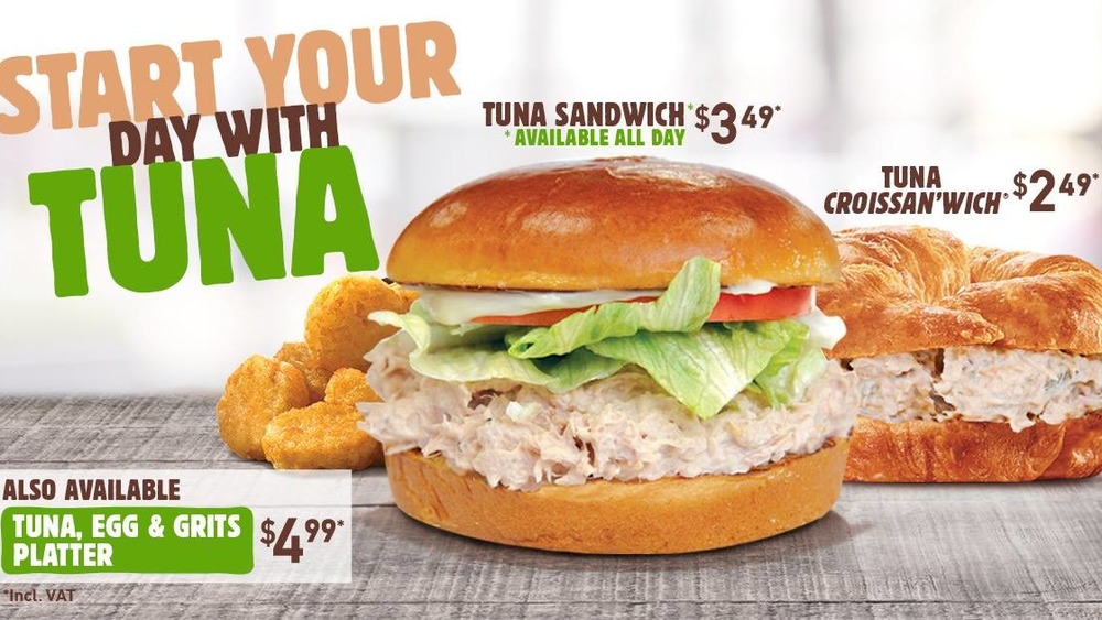 Burger King's tuna salad sandwich advertisement