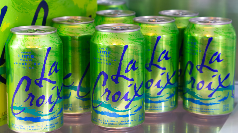 Cans of LaCroix seltzer water