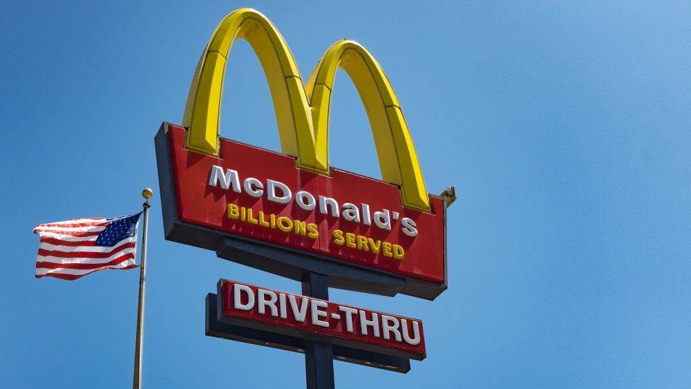 McDonald's sign with U.S. flag