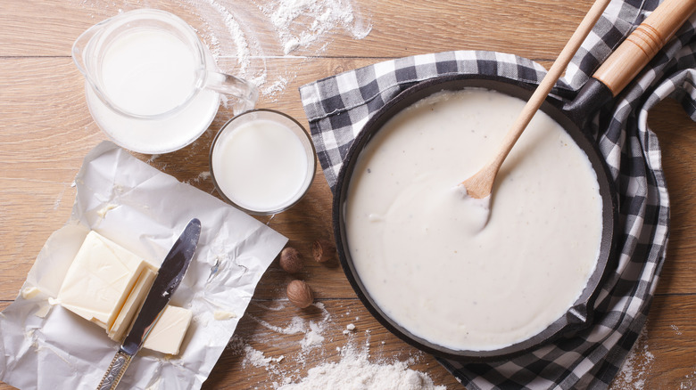 ingredients for making bechamel sauce