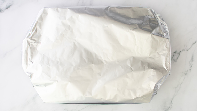 foil-covered pan