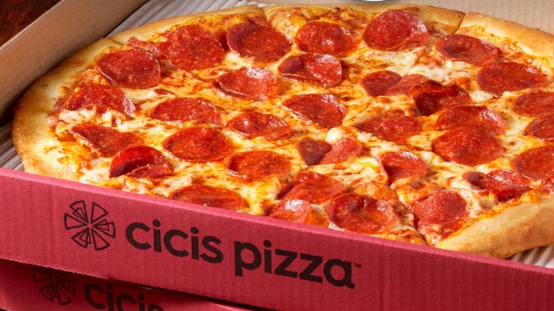 Cicis pizza in box