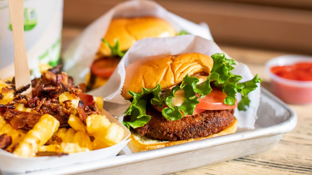 The 'Shroom burger from Shake Shack with fries