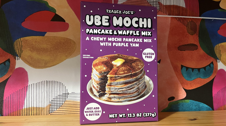 Ube mochi pancake & waffle mix from Trader Joe's.