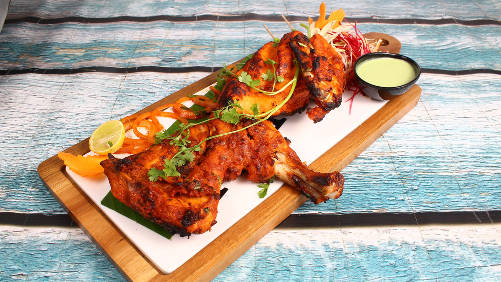 Tandoori chicken on plate