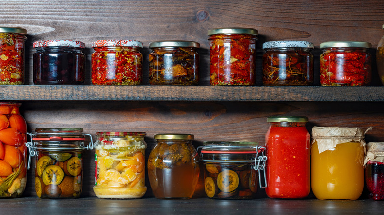 jars of pickled vegetables