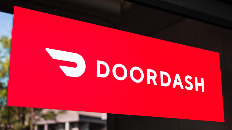DoorDash sign on door