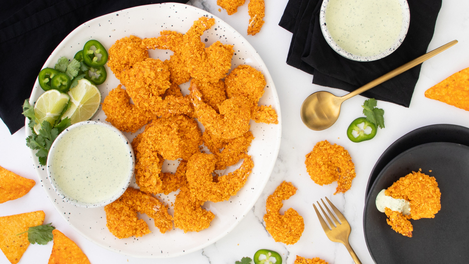 Dorito-Dusted Shrimp With JalapeÃ±o Dipping Sauce Recipe
