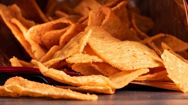 Doritos chips in pile