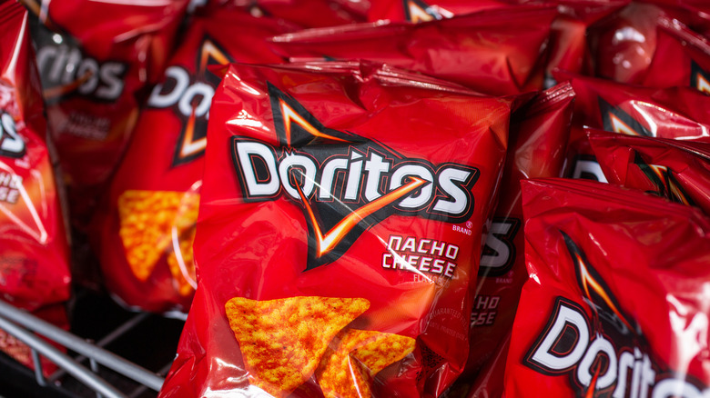 Bags of Doritos on shelves