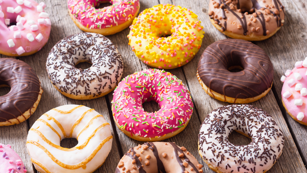 Colorful assortment of doughnuts