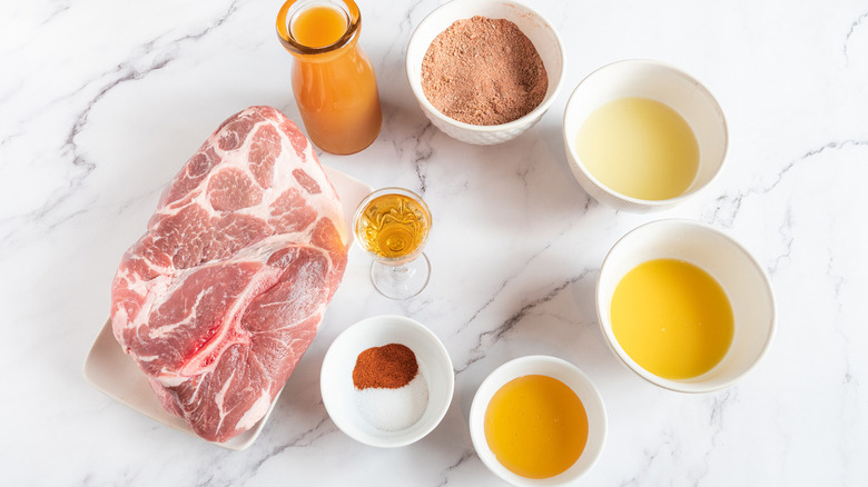 ingredients for roast pork