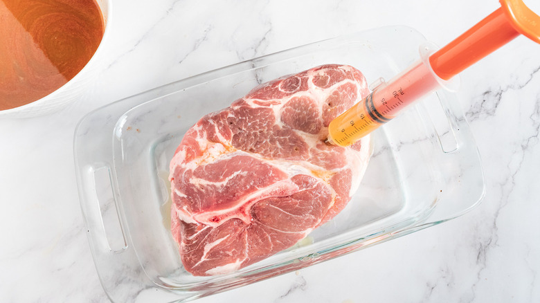 injecting pork