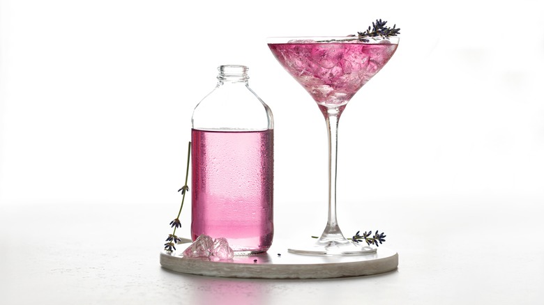 cocktail with sprigs of lavender