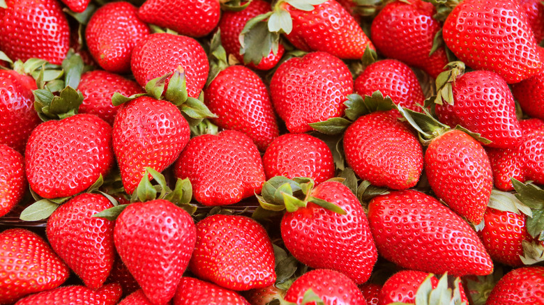 pile of red strawberries